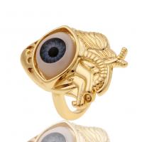 Brass Cuff Finger Ring gold color plated Adjustable & for woman & enamel 23mm Sold By PC