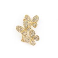 Rhinestone Brooch Zinc Alloy Butterfly plated for woman & with rhinestone nickel lead & cadmium free Sold By Lot