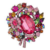 Broche de strass, alliage de zinc, bijoux de mode & pour femme & avec strass, plus de couleurs à choisir, protéger l'environnement, sans nickel, plomb et cadmium, 61x58mm, Vendu par PC