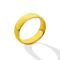 Acier titane bague, Placage, pour femme, doré, 6mm, Vendu par PC