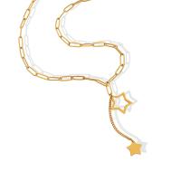 Collier d'acier titane, acier de titane fermoir homard, pour femme, doré, Longueur 45 cm, Vendu par PC