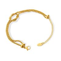 Titanium Steel Bracelet titanium steel lobster clasp for woman golden 4mm Length 20 cm Sold By PC