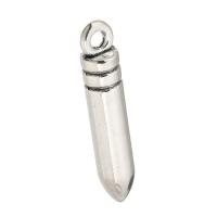 Sinc Alloy Pendants, Bullet, DIY & blacken, dath bunaidh, 4.50x24x4.50mm, Poll:Thart 2mm, 10ríomhairí pearsanta/Lot, Díolta De réir Lot