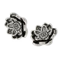 Zink Alloy Flower Pärlor, Blomma, DIY & svärta, ursprungliga färgen, 13x13x6mm, Hål:Ca 2mm, 100PC/Lot, Säljs av Lot