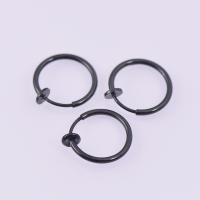 304 acciaio inox Clip orecchino, gioielli di moda & DIY & unisex & formato differente per scelta, nero, 13mm, Venduto da PC