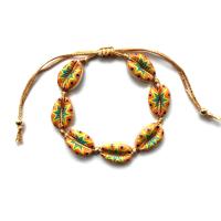 Pulsera de Nácar, Cuerda de nylon encerado, con grano de la aleación del cinc & Nácar, Esférico, manejo del pincel, Ajustable & Joyería & unisexo, más colores para la opción, longitud 17-28 cm, Vendido por UD