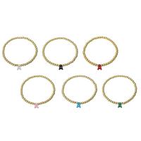 Messing Armbanden, met Plastic, De Brief van het alfabet, gold plated, voor vrouw, meer kleuren voor de keuze, Lengte Ca 6.6 inch, Verkocht door PC