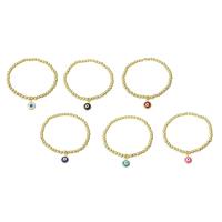 Evil Eye Jewelry Bracelet Brass gold color plated for woman & enamel Length Approx 6.6 Inch Sold By PC