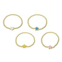 Messing Armbanden, Ster, gold plated, voor vrouw & glazuur, meer kleuren voor de keuze, Lengte Ca 6.6 inch, Verkocht door PC