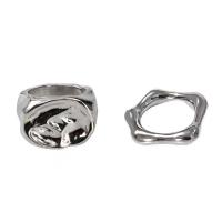 Sinc Alloy Ring Set, dath airgid plated, 2 phíosa & jewelry faisin & do bhean, nicil, luaidhe & caidmiam saor in aisce, Díolta De réir Socraigh