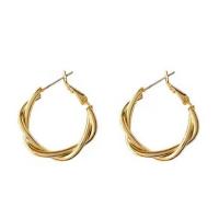 Brass Hoop Earring gold color plated fashion jewelry & for woman nickel lead & cadmium free Sold By Pair