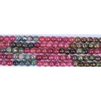 Turmalin Bead, Runde, du kan DIY, blandede farver, Solgt Per Ca. 38 cm Strand