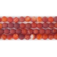 Agaat kralen, DIY & frosted, rood, Per verkocht Ca 38 cm Strand