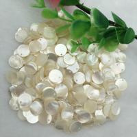 Natural White Shell Pendler, forgyldt, hvid, 10mm, Solgt af PC