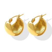 Cruach Tíotáiniam Lever Ar ais Earring, tíotáiniam gearrthóg lever earring ar ais, plátáilte, do bhean, órga, 19mm, Díolta De réir Péire