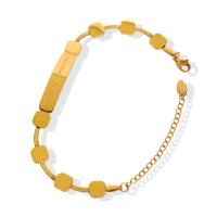 Partículas de aço pulseira, de aço de titânio fecho da lagosta, para mulher, dourado, comprimento Aprox 21 cm, vendido por PC