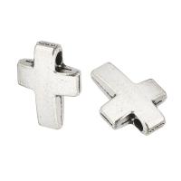 Ciondoli a croce in lega di zinco, lega in zinco, DIY & Annerire, colore originale, 8x11x3mm, Foro:Appross. 2mm, 100PC/lotto, Venduto da lotto