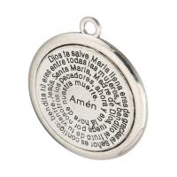 Pendentifs en alliage de zinc, Rond, DIY & noircir, couleur originale, 38x43x3mm, Trou:Environ 3mm, 100PC/lot, Vendu par lot