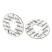 Pendentifs en alliage de zinc, Rond, DIY & noircir, couleur originale, 31x31x1mm, Trou:Environ 2mm, 100PC/lot, Vendu par lot