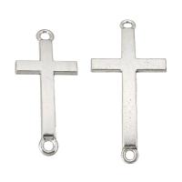 Cross Zink legering Stik, Zinc Alloy, Kryds, du kan DIY & forskellig størrelse for valg, oprindelige farve, Hole:Ca. 2mm, 100pc'er/Lot, Solgt af Lot