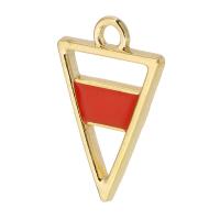 Zinc Alloy émail Pendants, alliage de zinc, triangle, Placage de couleur d'or, unisexe, couleurs mélangées, protéger l'environnement, sans nickel, plomb et cadmium, 12.50x20x2mm, Trou:Environ 2mm, Environ 500PC/sac, Vendu par sac