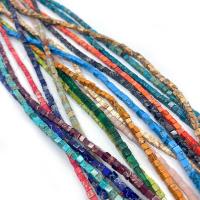 Indruk Jasper Kraal, Square, DIY, meer kleuren voor de keuze, 3mm, Per verkocht Ca 14.96 inch Strand