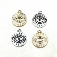 Zinc Alloy Pendler, forgyldt, med øje mønster & du kan DIY, flere farver til valg, nikkel, bly & cadmium fri, 16mm, Solgt af PC