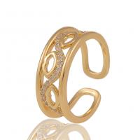 Kubieke Circonia Micro Pave Brass Ring, Messing, gold plated, Verstelbare & uniseks & micro pave zirconia, 20mm, Verkocht door PC