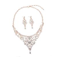 Seiteanna Jewelry rhinestone na, earring & muince, Sinc Alloy, cóimhiotal since clasp gliomach, cóimhiotal since iar earring, do bhean & le rhinestone, dathanna measctha, 15-50mm, Fad 50 cm, Díolta De réir Socraigh