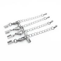 Stainless Steel Lobster Claw Cord Clasp 304 Stainless Steel machine polished DIY original color Sold By PC