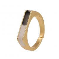 Brass Cuff Finger Ring gold color plated Adjustable & for woman & enamel 21mm Sold By PC