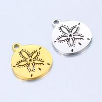 Stainless Steel Pendants 304 Stainless Steel Round Vacuum Ion Plating fashion jewelry Sold By PC