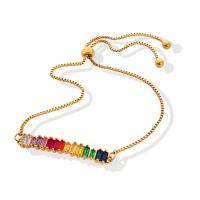 Partículas de acero Pulsera, chapado, micro arcilla de zirconia cúbica & para mujer, color mixto, 6x34mm, longitud 29-30 cm, Vendido por UD