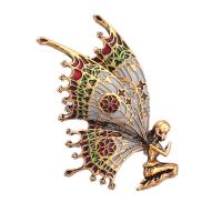 emalje broche, Zinc Alloy, Butterfly, mode smykker & for kvinde, flerfarvede, 51x34mm, Solgt af PC