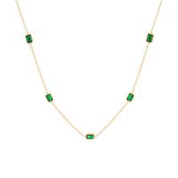 Collier d'acier titane, avec zircon cubique, avec 5cm chaînes de rallonge, rectangle, pour femme, plus de couleurs à choisir, 7x5mm, Longueur Environ 40 cm, Vendu par PC