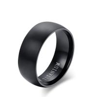 Titanium Steel Finger Ring, divat ékszerek & különböző méretű a választás & az ember, fekete, 8mm, Által értékesített PC