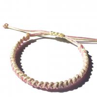 Trendy Wax cord armbanden, met 14cm extender keten, Ronde, handgemaakt, Verstelbare & mode sieraden & voor vrouw, gemengde kleuren, Lengte 14 cm, Verkocht door PC