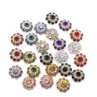 Zinc Alloy Shank Button, Flower, guldfarve belagt, du kan DIY & med rhinestone, flere farver til valg, nikkel, bly & cadmium fri, 22mm, Solgt af PC