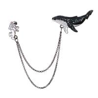 Enamel Brooch Zinc Alloy Whale plated Unisex nickel lead & cadmium free  Sold By Lot