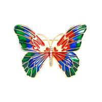 Enamel Brooch Zinc Alloy Butterfly gold color plated for woman & with rhinestone nickel lead & cadmium free Sold By Lot