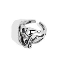 Bijoux de bague en argent sterling , Argent sterling 925, Placage de couleur platine, Réglable & pour femme, 16.10mm, Taille:14, Vendu par PC