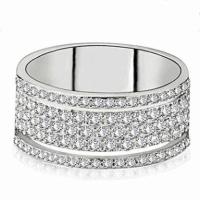 Kubisk Circonia Micro bane messing Ring, Micro Pave cubic zirconia & for kvinde, sølv, 0.50mm, Solgt af PC