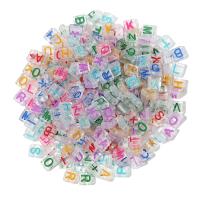 Alphabet Acryl Perlen, DIY & Emaille, gemischte Farben, 4x7.70x8.50mm, 100PCs/Tasche, verkauft von Tasche