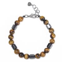 Gemstone Bracciali, Pietra naturale, with Magnete & 304 acciaio inox, Acciaio inox 304 laccetto, unisex, nessuno, 8mm, Lunghezza 6.6-8.5 pollice, Venduto da PC