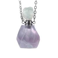 La fluorite pourpre Pendentif bouteille de parfum, unisexe & émail & facettes, violet, 20x30-40mm, Vendu par PC