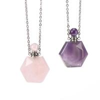 Quartz Perfume Bottle Pendant Hexagon Unisex & faceted Sold By PC