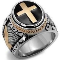 Zinklegering ringen, Zinc Alloy, plated, mode sieraden & met cross patroon & uniseks & verschillende grootte voor keus & glazuur, Verkocht door PC