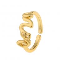 metal Anillo de dedo Cuff, chapado en color dorado, Ajustable & más tamaños para la opción & para mujer, Vendido por UD