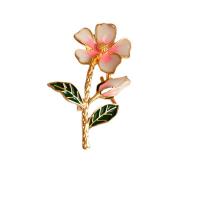 Enamel Brooch Zinc Alloy Flower gold color plated Hand-Painted Enamel Glaze & fashion jewelry & for woman nickel lead & cadmium free Sold By Lot