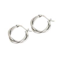 925 sterling zilver Huggie Hoop Earring, Donut, platinum plated, voor vrouw, 14.80x3.20mm, Verkocht door pair